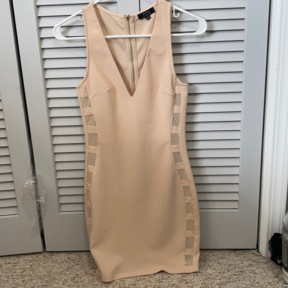 TAN MINI PARTY DRESS